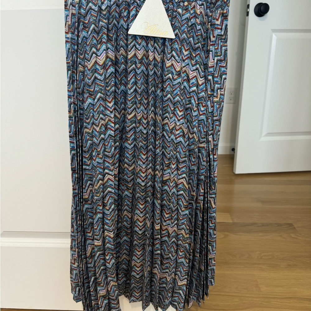 Chevron Pleated Midi Skirt teen girl size 20 or size small/medium women